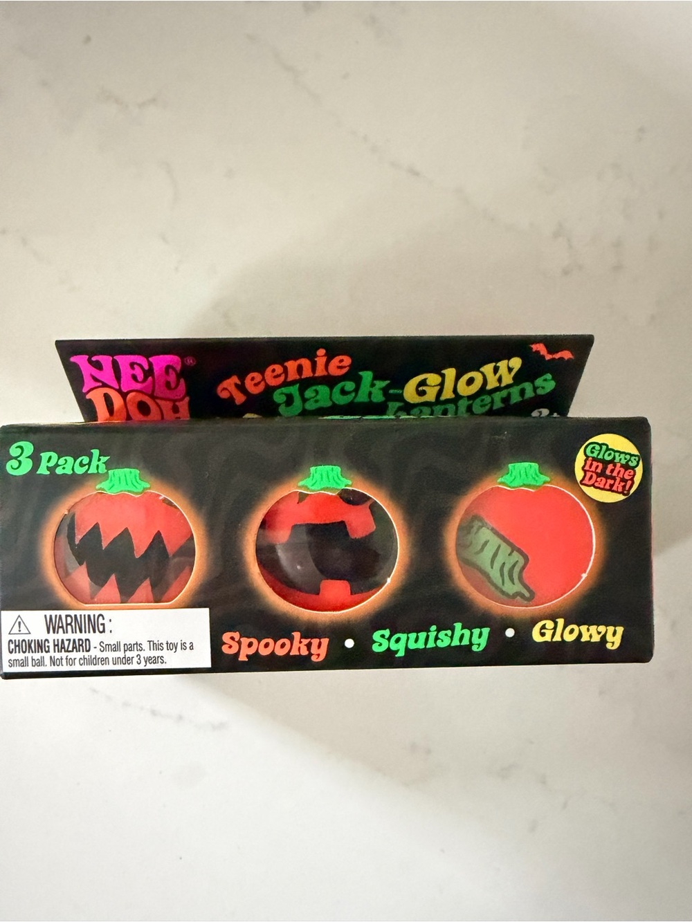 Needoh Jack Glow Pumpkin Stress Balls - Orange (3 Pack)